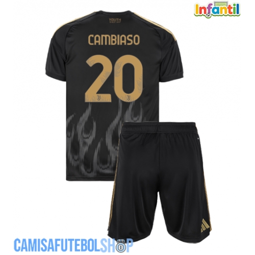 Camisa de time de futebol Juventus Andrea Cambiaso #20 Replicas 3º Equipamento Infantil 2026-27 Manga Curta (+ Calças curtas)